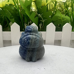 Синий Авантюрин Окрашенный и нагретый натуральный авантюрин синего цвета скульптурные украшения, для украшения стола домашнего офиса, морской туман, 30~40 мм