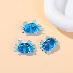 Dodger Blue Painted Glass Beads, Crab, Dodger Blue, 28x22mm
