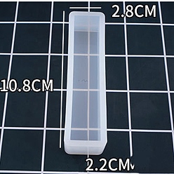 Rectangle Силиконовые формы, формы для литья смолы, для уф-смолы, изготовление подвесок из эпоксидной смолы, прямоугольные, 108x28x22 мм