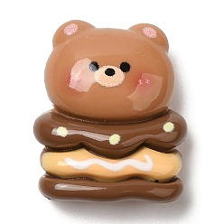 Food Пищевая тема, непрозрачная смола, имитация еды, декодированные кабошоны, Перу, медвежий гамбургер, питание, 23x19x10 мм