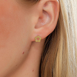 Настоящее золото 18K 201 серьги из нержавеющей стали, реальный 18 k позолоченный, 9 мм