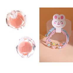 Коралловый 100 шт прозрачные акриловые бусины, бусина в бусине, граненые круглые, коралл, 10.1x9.5 мм, отверстие : 2.2 мм