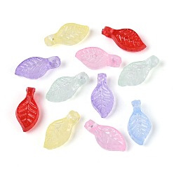 (52) Непрозрачная лаванда Прозрачные акриловые подвески, лист прелести, разноцветные, 10x5x3 мм, отверстие : 1.6 мм