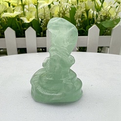 Флюорит Резные фигурки целебных змей из натурального флюорита, Украшения из камня с энергией Рейки, 30~40 мм