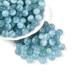 Светлый Морско-зеленый Стеклянные бусины в стиле верстака класса А FGB, круглые, имитация шарики глаза кота, светло-зеленый, 9.5 мм, отверстие : 1.4~1.6 мм, Около 420 шт / фунт