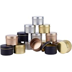 Mixed Color Iron Candle Bottles & Tinplate Candle Tins, Storage Containers for Cosmetic, Candles, Candies, with Lid, Mixed Color, 16pcs/set
