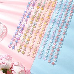 (52) Непрозрачная лаванда Железные акриловые цепочки ручной работы в форме сердца, платина, несварные, разноцветные, 1002~1008 мм