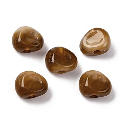 Верблюжий Двухцветные непрозрачные акриловые бусины, имитация драгоценных камней, самородки, верблюжие, 17~17.5x21x10.5 мм, отверстие : 5.2 мм, о: 224 шт / 500 г