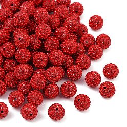 Светло-сиамский Бусины со стразами, полимерная глина , класс А, круглые, п.п. 15, Light Siam, 12 мм, отверстие : 1.8 мм, С. 15 (2.1~2.2 мм)