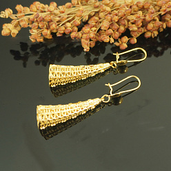 Cone Латунные полые серьги-кольца, золотые, конус, 55x11 мм