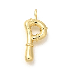 Letter P Стойки обшивки латунные подвески, без кадмия и без свинца, подвески с буквой az~z, Письмо P, 23.5x10.5x4 мм, отверстие, 2 мм