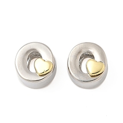 Letter O Латунные бусины, без кадмия и без свинца, платиной и золотом, Письмо O, 11x10x7.5 мм, отверстие : 5x4 мм