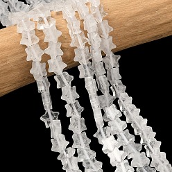 Хрусталь Природных кристаллов кварца бисер нитей, горного хрусталя, звезда, 6x6x2 мм, отверстие : 0.7 мм, около 72 шт / нитка, 14.96'' (38 см)