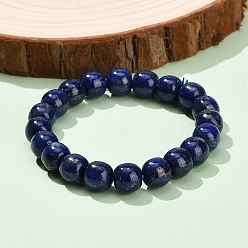 Ляпис-Лазурь Природные лазурит браслеты простирания, баррель, бусины : 10x9 мм, внутренний диаметр: 2-1/8 дюйм (5.3 см)