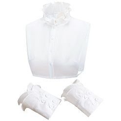 Белый 1Съемная шифоновая рубашка для женщин с накладным воротником, отделка горловины своими руками аксессуары для одежды, с 1 парой съемных хлопковых рукавов, белые, 365x355x4 мм