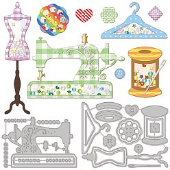 Tool Швейная тема, трафареты для резки штампов из углеродистой стали, для diy scrapbooking, Фотоальбом, декоративная бумага для тиснения, цвет нержавеющей стали, инструмент, 77~131x99~114x0.8 мм, 2 шт / комплект