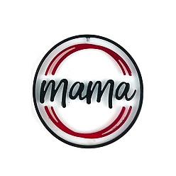 Темно-Голубой DIY тема дня матери плоский круглый кулон силиконовые формы, формы для литья смолы, для уф-смолы, изготовление ювелирных изделий из эпоксидной смолы, глубокое синее небо, 82.5x6 мм, отверстие : 2.5 мм