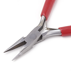 Red 45# Carbon Steel Jewelry Pliers, Chain Nose Pliers, Red, 13.5x6.5x1cm