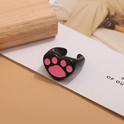 Черный Открытые манжеты из смолы, отпечаток лапы, чёрные, внутренний диаметр: 16~19 мм