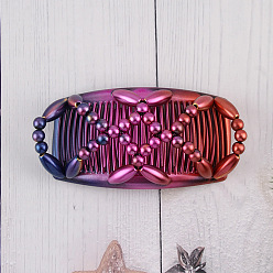 Средняя Орхидея Устройство для изготовления деревянных булочек для волос, расческа для волос, с пластиковым буртиком, средне орхидеи, 75x107 мм