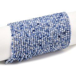 (306FM) Жонкиль матовый с лаймовой подкладкой Натуральное синее пятно нитки из бисера яшмы, граненые, круглые, 2 мм, отверстие : 0.5 мм, около 194~198 шт / нитка, 14.96~15.35'' (38~39 см)