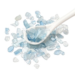 Аквамарин Натуральные аквамариновые чипсы, нет отверстий / незавершенного, 5~18x5~8x2~6 мм, Около 5000 шт / 1000 г