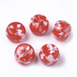 Red Resin Beads, Imitation Gemstone Chips Style, Rondelle, Red, 17x13mm, Hole: 2.5mm