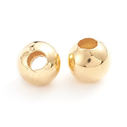 Golden 304 Stainless Steel Beads, Hollow Round, Golden, 8x7.5mm, Hole: 2.5~3mm, 200pcs/bag