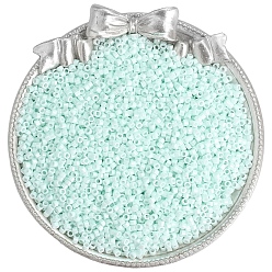 Светло-голубой Стеклянный бисер непрозрачных цветов, плоско-круглые, светло-голубой, 2 мм, о 1100 шт / комплект