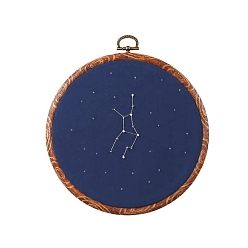 Virgo DIY Embroidery Kits, Including Embroidery Cloth & Thread, Needle, Embroidery Hoop, Instruction Sheet, Virgo, 150x150mm