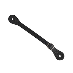 Black PU Leather Spur Straps, Adjustable Boot Straps for Thigh High Boot, with Zinc Alloy Clasp, for Equestrian Supplies, Black, 25.5x3.2x0.9cm, Hole: 1.8mm