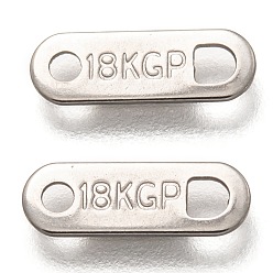 Нержавеющая Сталь Цвет Устойчивы к потускнению 304 звенья цепи из нержавеющей стали, овал со словом 18 кгп, цвет нержавеющей стали, 11x4x0.5 мм, отверстие : 1.5~2 мм