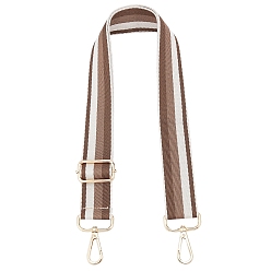 Camel Stripe Pattern Polyester Bag Straps, with Alloy Swivel Clasps, for Bag Straps Replacement Accessories, Camel, 71~128.5x3.8cm