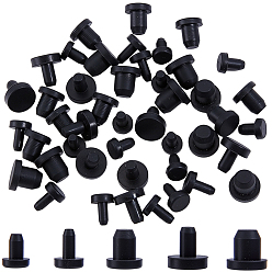 Черный 50шт 5 стили силиконовая пробка для бутылки, чёрные, 7~9.5x6.5~9.5 мм, 10 шт / стиль