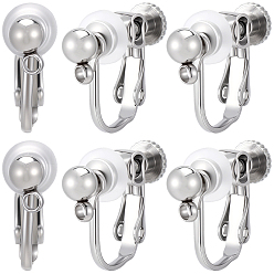 Нержавеющая Сталь Цвет 20шт. 316 фурнитура для сережек-клипс из нержавеющей стали, с 20комфортными силиконовыми подушечками для завинчивающихся зажимов на серьгах, цвет нержавеющей стали, 13.5x17x5 мм