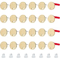 Light Gold 60 шт. Детали серьги-гвоздики из сплава, с отверстием и стальными штифтами, плоско-круглые, с 80 пластиковыми ушными гайками, золотой свет, 10 мм, отверстие : 1.5 мм, штифты : 0.7 мм