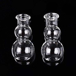 Прозрачный Стеклянные бутылки, шарик контейнеры, Горлянка, прозрачные, 3.25~3.35x1.55~1.6 см, отверстие : 6 мм