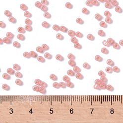 (RR642) Dyed Salmon Silverlined Alabaster MIYUKI Round Rocailles Beads, Japanese Seed Beads, 8/0, (RR642) Dyed Salmon Silverlined Alabaster, 8/0, 3mm, Hole: 1mm, about 2111~2277pcs/50g