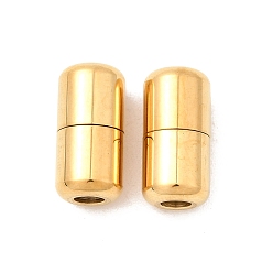 Золотой 304 пряжка для шнурков из нержавеющей стали, капсульные шнурки с наконечниками, колонка, ионное покрытие (ip), золотые, 14x7 мм, отверстие : 3 мм