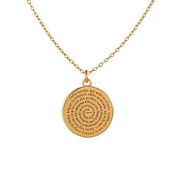 Golden 304 Stainless Steel Yoga Coin Pendant Necklaces for Women, Golden, 15.75 inch(40cm)