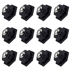 Black 304 Stainless Steel Ceiling Ball Bearing Pulley, with ABS Plastic Base & Self Adhesive Paper & Screws, Black, 42x37x23.5mm
