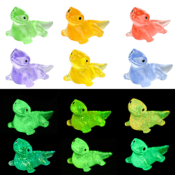 (52) Непрозрачная лаванда 60шт. 6цветные фигурки ящериц из светящейся смолы, светится в темноте, микроландшафтные украшения сада, разноцветные, 27.5x13x15 мм, 10 шт / цвет