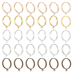 (52) Непрозрачная лаванда 50 шт 5 цвета регулируемая латунная петля кольцо основание, Компоненты палец кольцо, разноцветные, отверстие : 2 мм, размер США 6~10 (17~20 мм), 10 шт / цвет