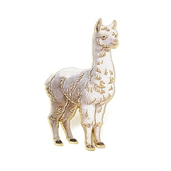 White Alloy Lapel Pin Backs for Backpack Clothes, Alpaca, Golden, White, 35.5x19mm