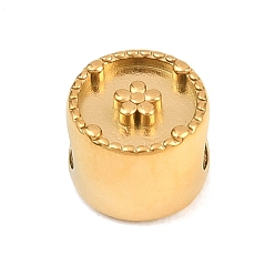 Цветок 304 из нержавеющей стали европейские шарики, бусины с большим отверстием, золотые, плоско-круглые, цветок, 10x7.7 мм, отверстие : 4.5 мм