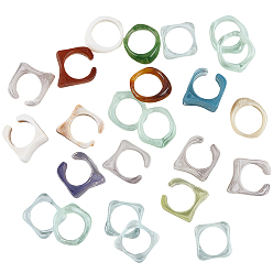 (52) Непрозрачная лаванда 4 стильные кольца из смолы и акрила для женщин, разноцветные, размер США 7 1/4 (17.5 мм)