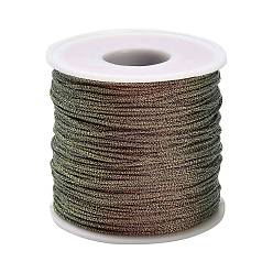 Темно-оливково-зеленый 100м плетеный полиэфирный шнур, с пластиком для животных, для изготовления ювелирных изделий, круглые, темно-оливковый зеленый, 1 мм, около 109.36 ярдов (100 м) / рулон