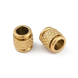 Настоящее золото 18K Ионное покрытие (ip) 202 шарики из нержавеющей стали, колонка, реальный 18 k позолоченный, 7x8 мм, отверстие : 4 мм