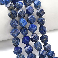 Ляпис-Лазурь Нитки бусины из натурального ляписа-лазури, граненые, твист, 10~10.5x9.5~10.5x9.5~10.5 мм, отверстие : 1 мм, около 38~40 шт / нитка, 14.96~15.35'' (38~39 см)