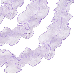 Лиловый 2м ленты из органзы, с пластиковой жемчужиной для украшения шитья, сирень, 4-3/8~5-1/8 дюйм (110~130 мм)